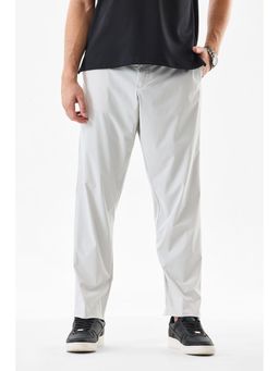 Snitch - Light Grey Solid Regular Casual Trouser