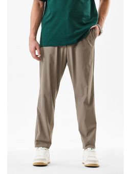 Snitch - Beige Solid Regular Casual Trouser