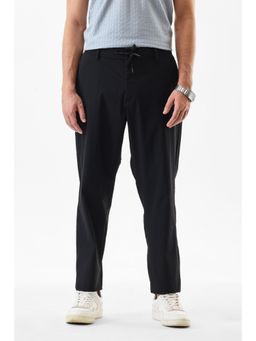 Snitch - Black Solid Regular Casual Trouser