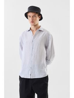 Snitch - Light Grey Solid Regular Casual Shirt