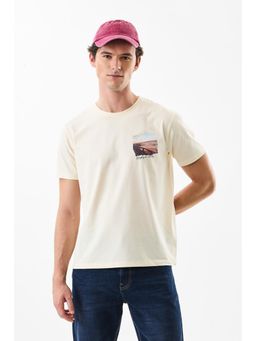 Snitch - Cream Regular Casual T-shirt