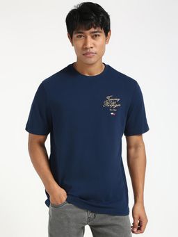 Tommy Hilfiger - Navy Blue Logo Regular-Fit Cotton T-shirt