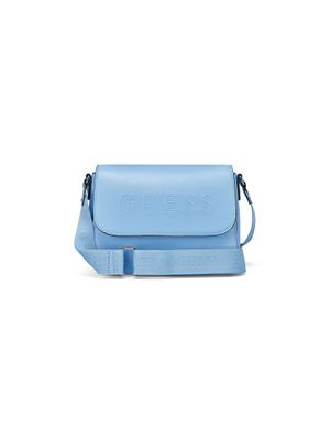 Buy Guess Women Blue Solid Pu Peters Crossbody Flap Bag Online