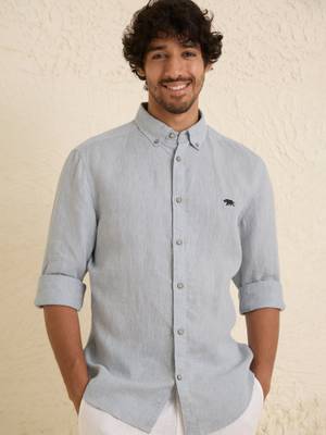 Buy Andamen Steel Grey Linen Shirt online