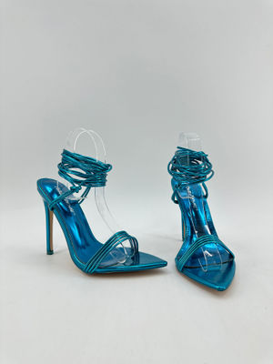metallic blue heels