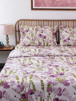 House This - Himalayan Poppies Pure Cotton Outer, Inner Polyfill 1 Single Dohar Cover Purple