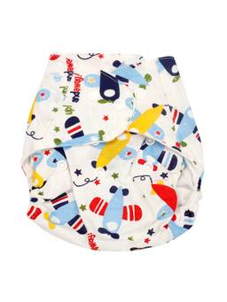 Baby Moo - Flying Planes Multicolour Reusable Diaper