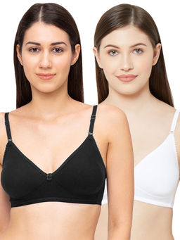 Juliet - Womens Non Padded Non Wired Bra Combo Dipti Black White