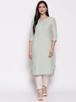 Biba - Mint Green Cotton Kurti