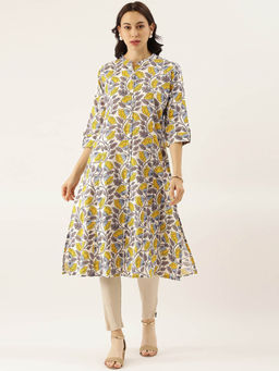 Divena - White Floral Kurta