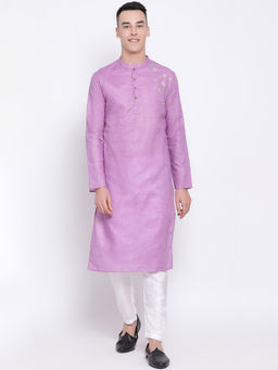 Devoiler - Men Lavender Straight Kurta