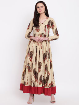 Divena - Beige Cotton Kurta
