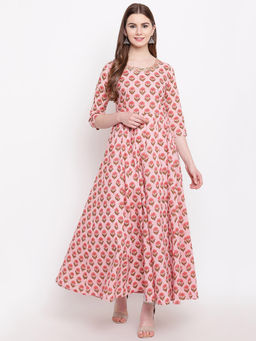 Divena - Pink Cotton Gotta Patti Work Kurta