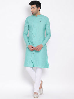 Devoiler - Men A-Line Kurta Light Blue