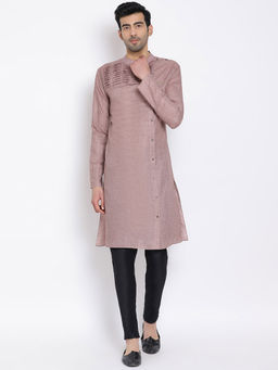 Devoiler - Regular Fit Mauve Long Kurta For Men