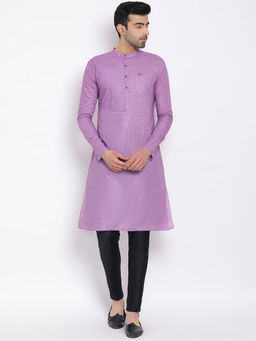 Devoiler - Regular Fit Purple Colour Kurta