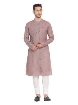 Devoiler - Regular Fit Long Kurta For Men Brown