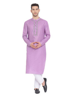 Devoiler - Regular Fit Long Kurta For Men Purple