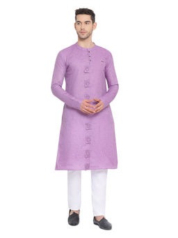 Devoiler - Regular Fit Long Kurta For Men Purple