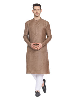 Devoiler - Regular Fit Long Kurta For Men Brown