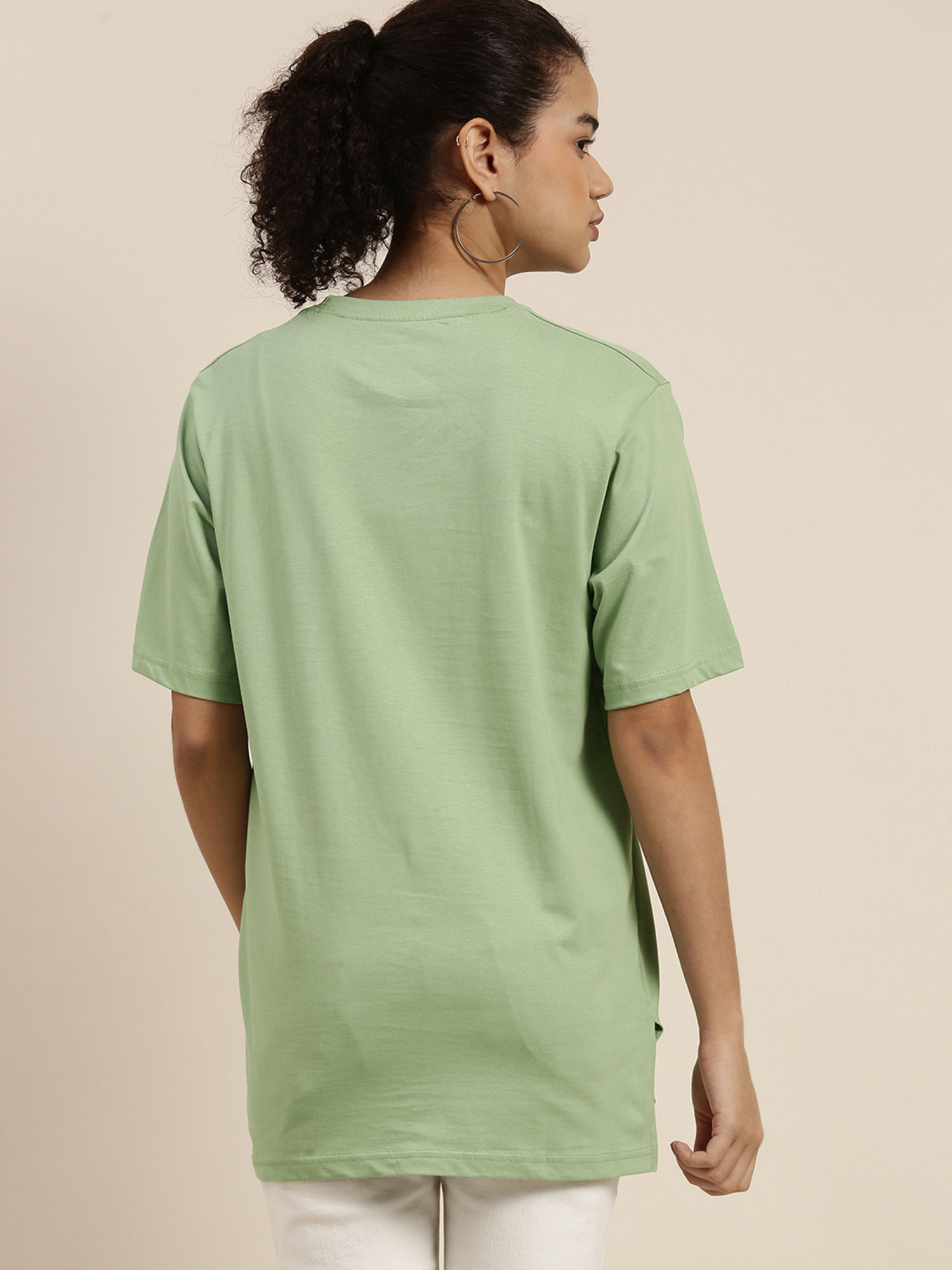 DILLINGER Green Solid Oversized T-shirt 