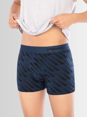 DaMENSCH - Men Deo-Soft Deodorizing Micro Modal Printed Trunks - Blue