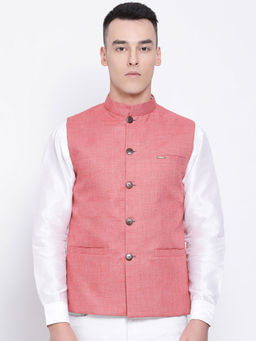Devoiler - Regular Fit Long Kurta For Men Pink