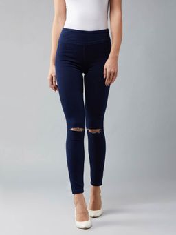 DOLCE CRUDO - Navy Blue High Rise Denim Jeggings