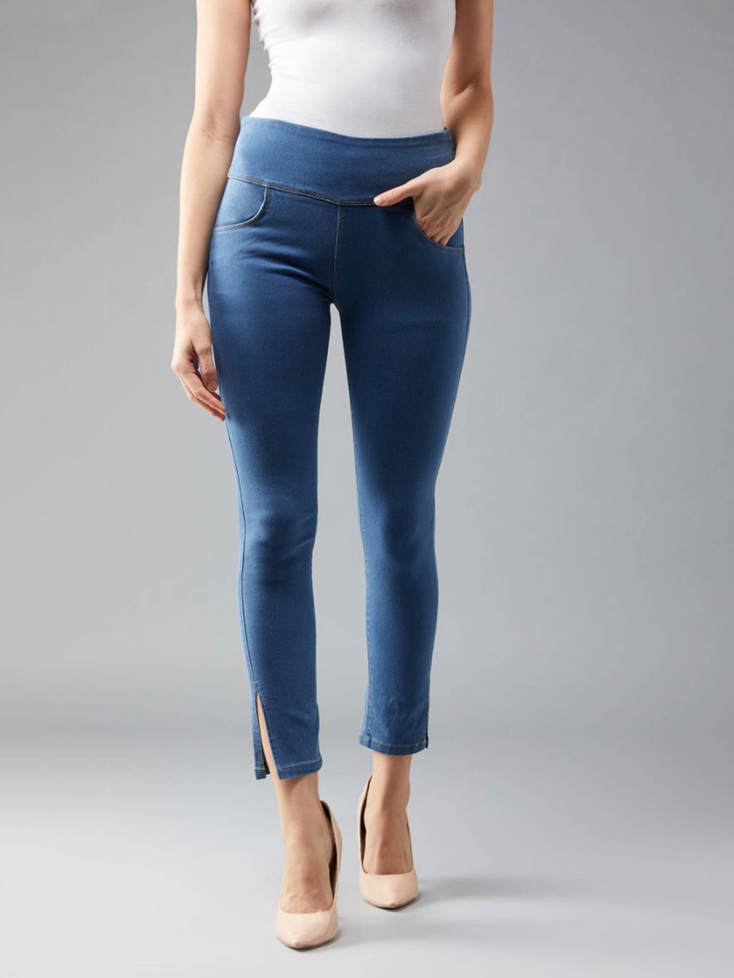 High Rise Clean Look Denim Jeggings 