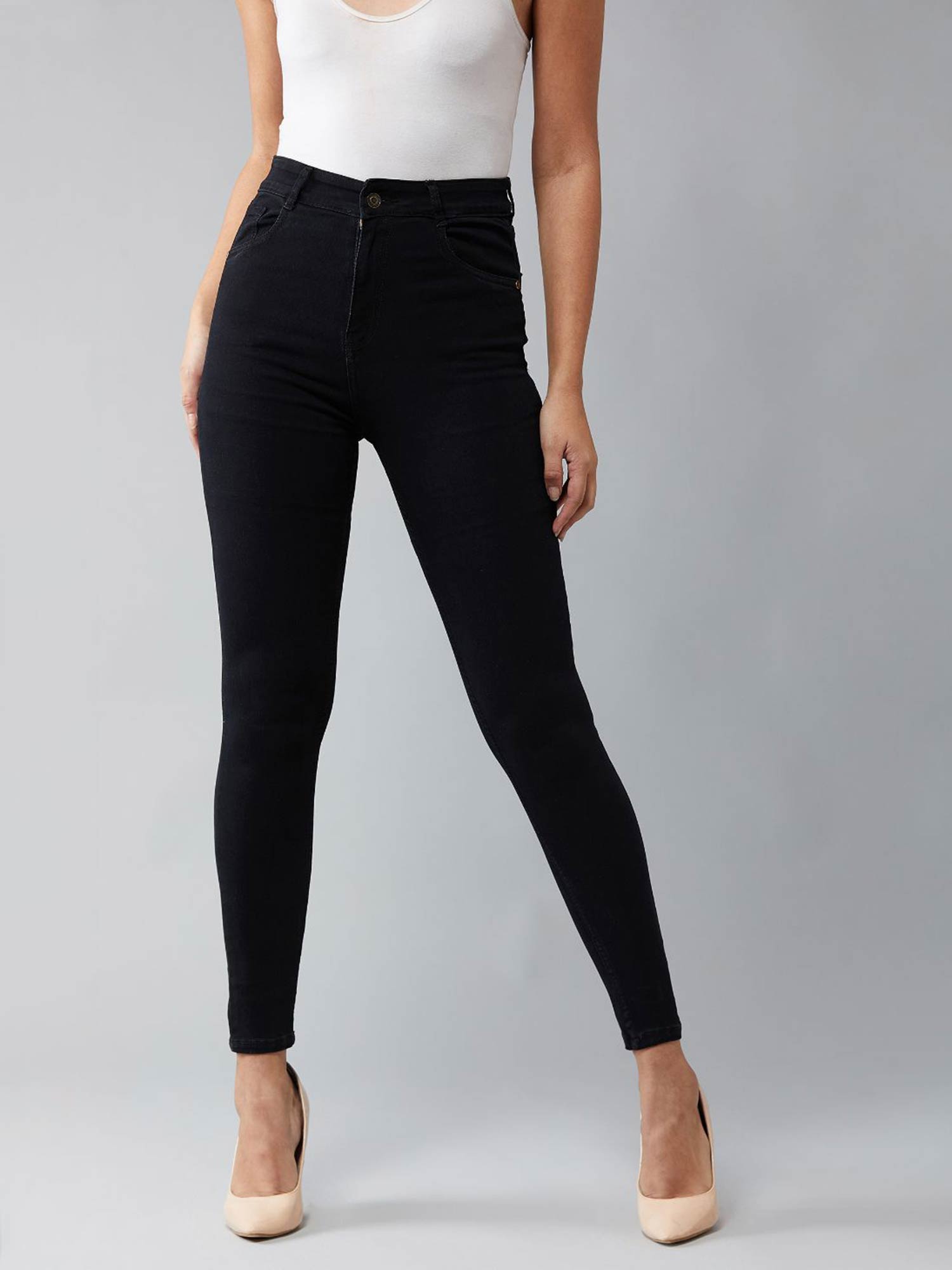 Buy DOLCE CRUDO Black Skinny Fit High 