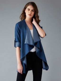 DOLCE CRUDO - Blue Solid Shrug