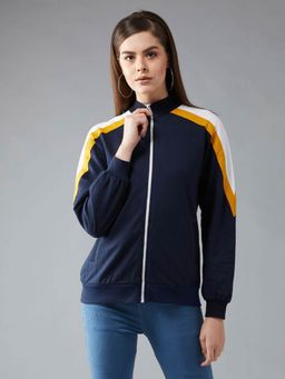 DOLCE CRUDO - Navy Blue Solid Bomber