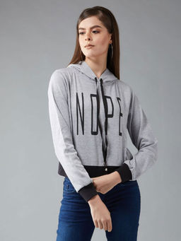 DOLCE CRUDO - Grey Solid Sweatshirt
