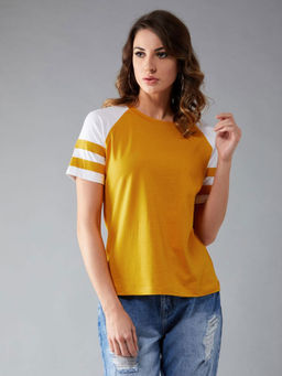 DOLCE CRUDO - Mustard Solid T-Shirt