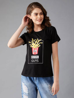 DOLCE CRUDO - Black Printed T-Shirt