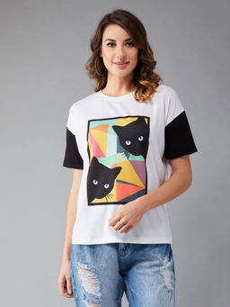 DOLCE CRUDO - White Printed T-Shirt