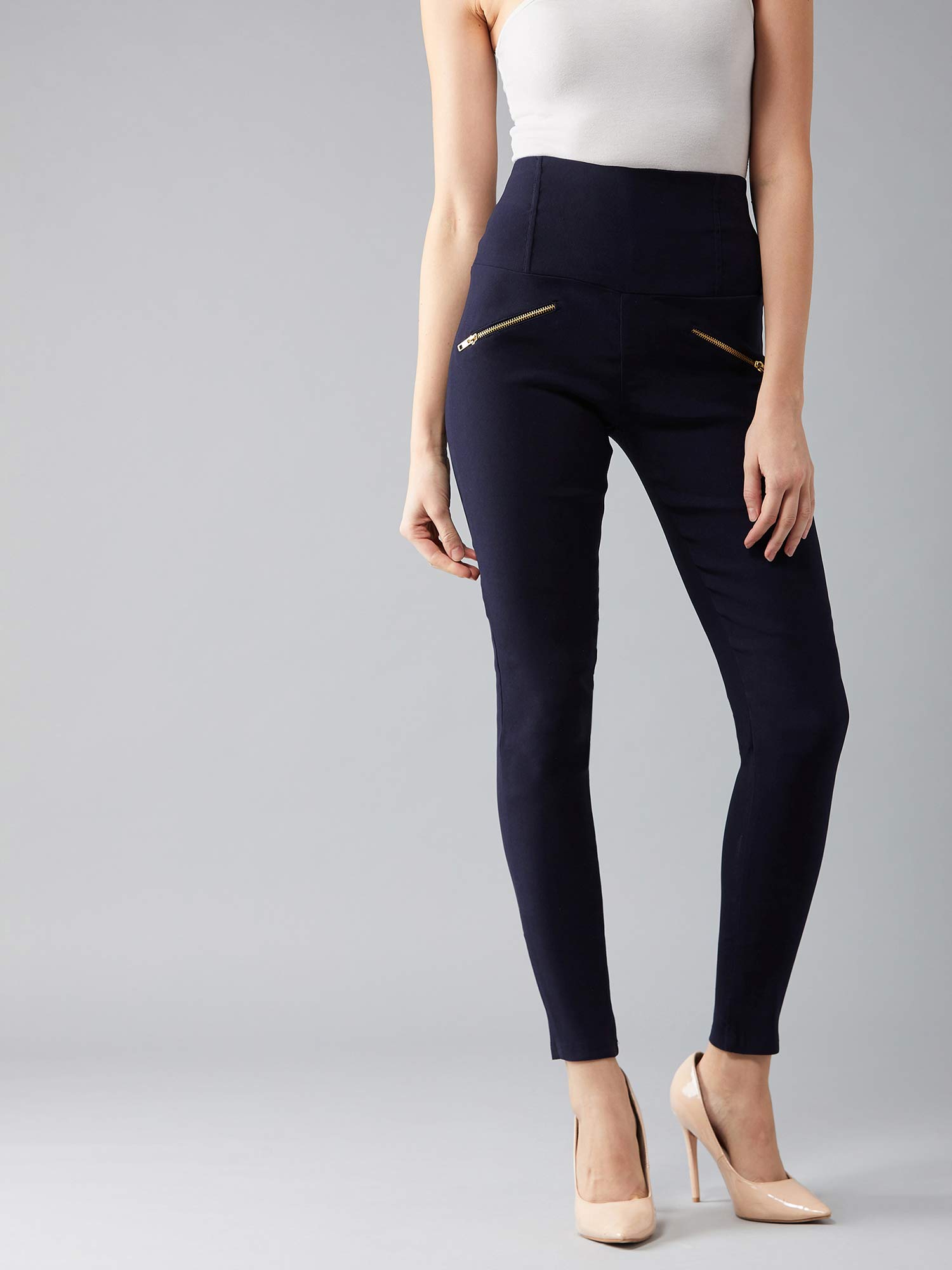 DOLCE CRUDO Navy Blue Treggings Online 