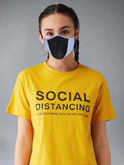 DOLCE CRUDO - 7 layer Septishied dual tone denim face mask