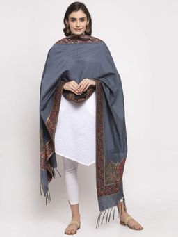 Safaa - Grey Self Design Dupatta