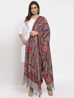 Safaa - Grey Self Design Dupatta