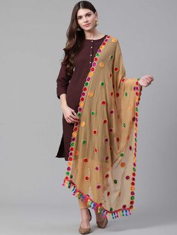 WEAVERS VILLA - Beige Embroidered Dupatta