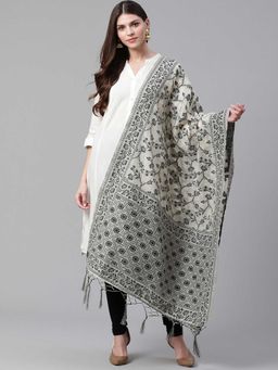 WEAVERS VILLA - Off White Woven Design Dupatta
