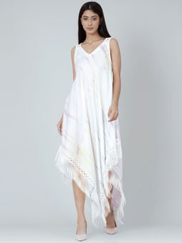 First Resort by Ramola Bachchan - Multicoloured Tie-dye Handkerchief Dress