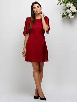 Kaanchie Nanggia - Red Solid Dress