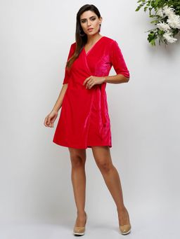 Kaanchie Nanggia - Red Solid Dress