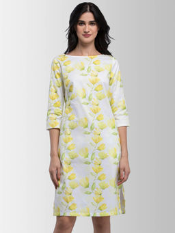 FableStreet - Yellow Floral Dress