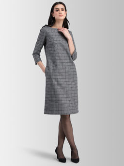 FableStreet - Grey Checks Dress