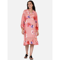The Kaftan Company - Peach Brushed Floral Maternity Dress Peach