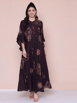 Biba - Brown Printed Dress