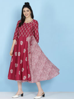 Biba - Wine Printed Dress